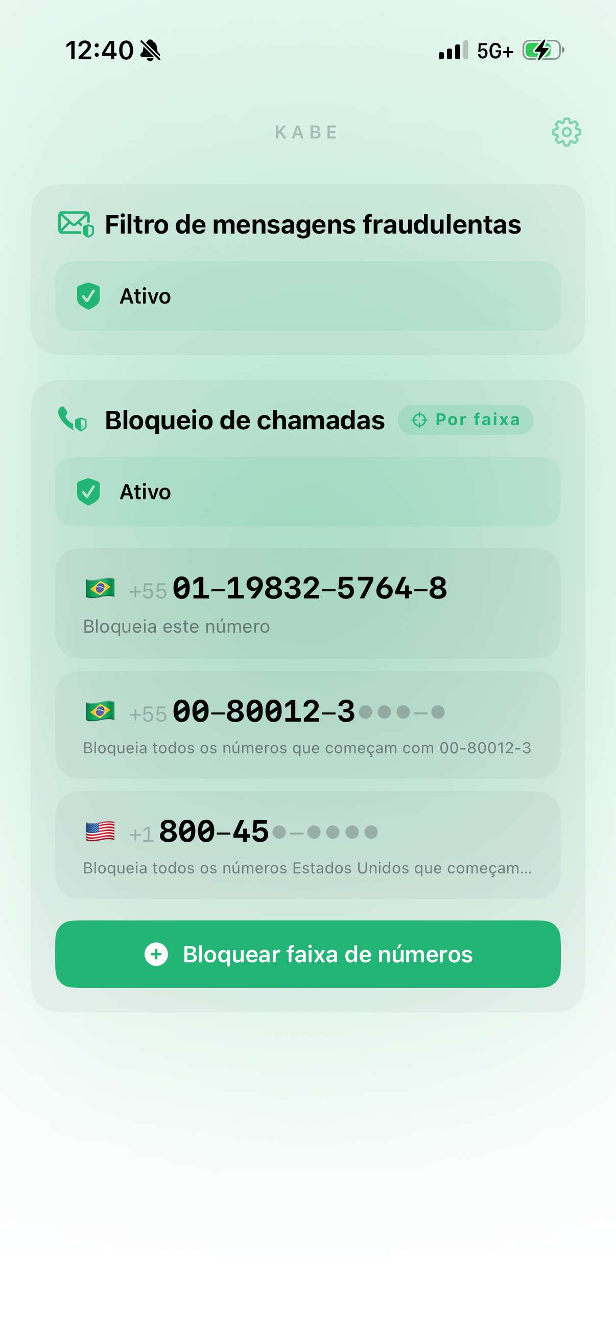 Tela principal do Kabe